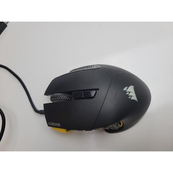 Corsair Scimitar Pro Wired Gaming Mouse Yellow MMO MOBA 12 side buttons - Picture 2 of 8